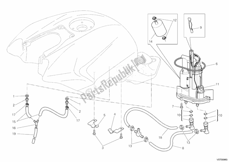 Todas las partes para Bomba De Combustible de Ducati Streetfighter S 1100 2010